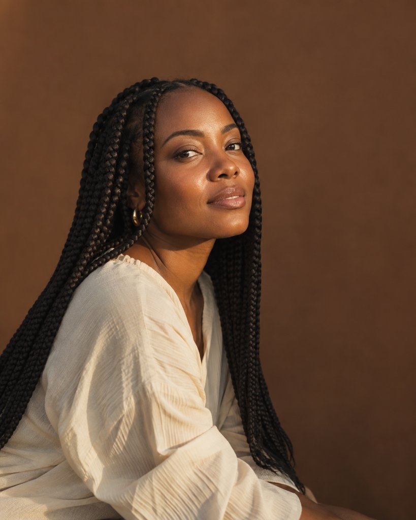 Box braids, visuel généré par IA